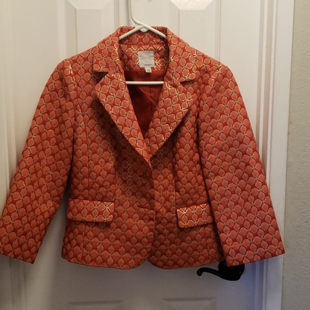 Halogen blazer size 6. Peach, coral, gold